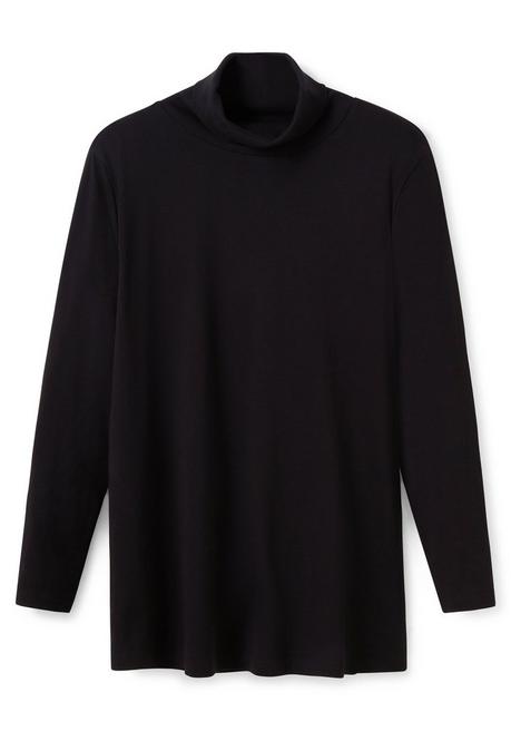 sheego Langarmshirt mit Rollkragen, in A-Linie - schwarz sheego Hotsell
