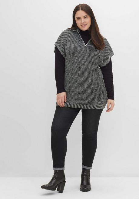 sheego Langarmshirt mit Rollkragen, in A-Linie - schwarz sheego Hotsell