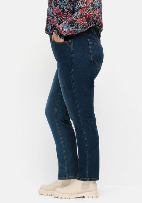 sheego Schmale Jeans in Curvy-Schnitt PIA, in 5-Pocket-Form - dark blue Denim sheego Fabrikverkauf