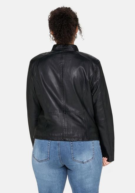 sheego Lederjacke aus Lammnappa, mit Stehkragen - schwarz sheego Meist gekauft