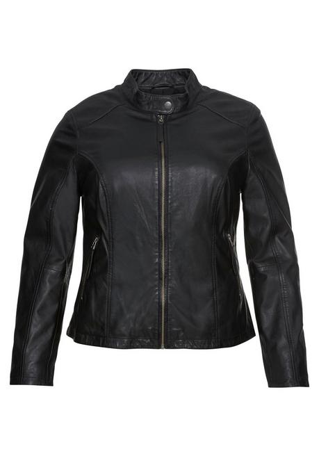 sheego Lederjacke aus Lammnappa, mit Stehkragen - schwarz sheego Meist gekauft