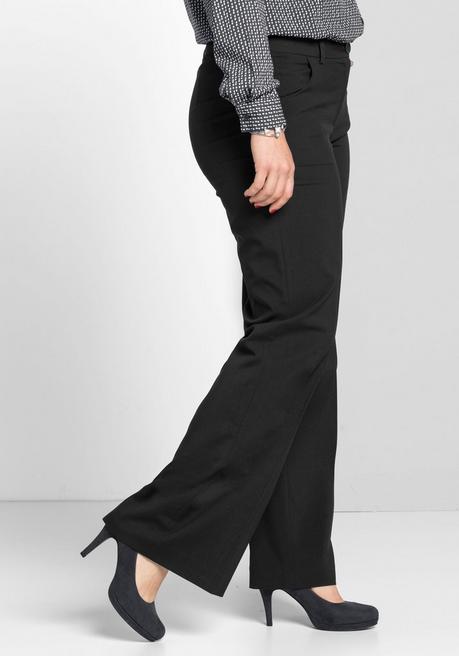 sheego Weite Stretchhose mit Bügelfalte - schwarz sheego Fabrikpreis