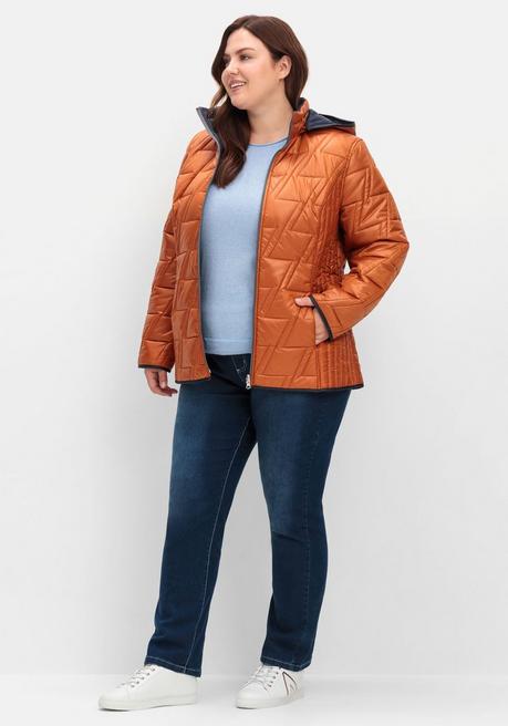 sheego Wendesteppjacke mit Kapuze und Stehkragen - cognac sheego Großer Ausverkauf
