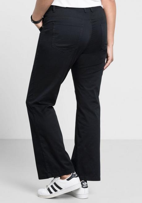 sheego Bootcut-Hose aus elastischem Baumwoll-Twill - schwarz sheego Begrenztes Angebot