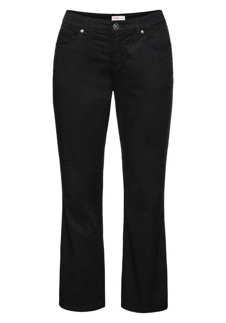 sheego Bootcut-Hose aus elastischem Baumwoll-Twill - schwarz sheego Begrenztes Angebot