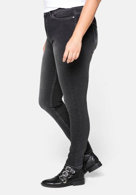 sheego Skinny Power-Stretch-Jeans in 5-Pocket-Form - black Denim sheego Online Shopping