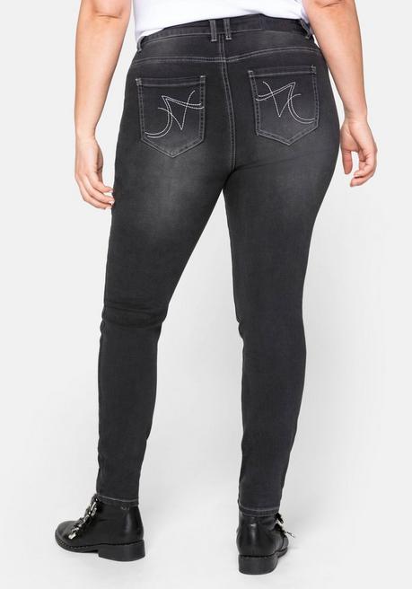 sheego Skinny Power-Stretch-Jeans in 5-Pocket-Form - black Denim sheego Online Shopping