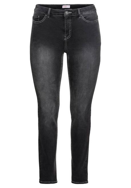 sheego Skinny Power-Stretch-Jeans in 5-Pocket-Form - black Denim sheego Online Shopping