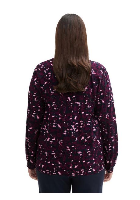 TOM TAILOR Plus Bluse mit V-Schlitz und Alloverprint - beere gemustert sheego Black Friday