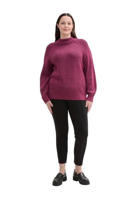 TOM TAILOR Plus Pullover im Rippstrick, mit Stehkragen - beere sheego Cyber Monday