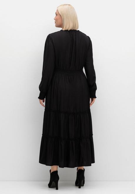 sheego by Joe Browns Maxikleid mit Smokbund und Volantrock - schwarz sheego Osterangebot