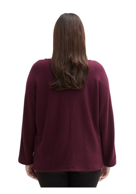 TOM TAILOR Plus Langarmshirt in Rippstruktur, mit Fledermausärmeln - beere sheego Heißer Verkauf
