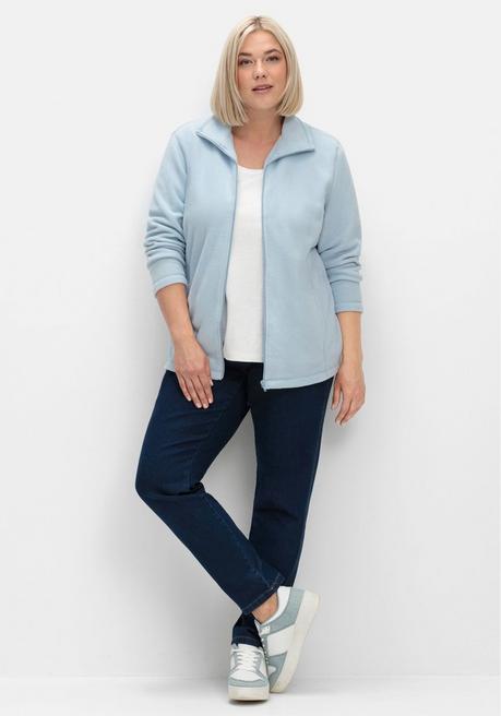sheego Kuschelige Fleecejacke mit Reißverschluss - bleu sheego Neuheiten