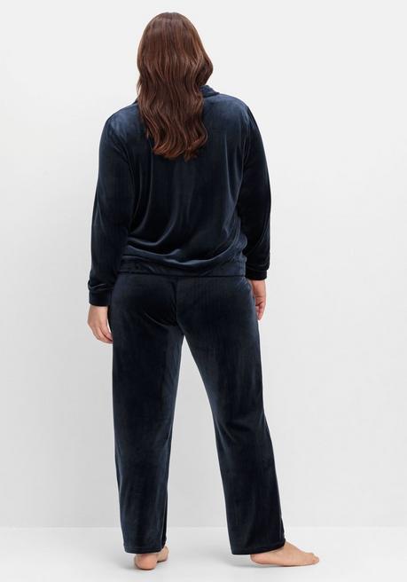 sheego Nicki-Hausanzug aus Jacke und Hose - nachtblau sheego Tiefpreis