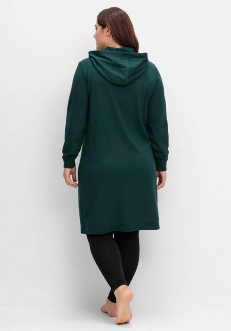 sheego Kniefreies Kapuzensweatkleid mit Kängurutasche - tiefgrün sheego Wochenangebot