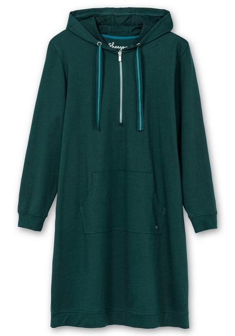 sheego Kniefreies Kapuzensweatkleid mit Kängurutasche - tiefgrün sheego Wochenangebot