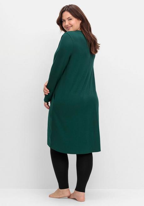 sheego Kleid aus Interlock, mit verlängerter Rückenpartie - tiefgrün sheego Neueste Stile