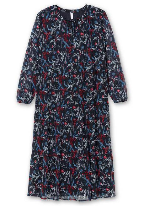 sheego Chiffonkleid in Maxilänge, mit Alloverprint - tiefblau gemustert sheego Bis zu 60% Rabatt
