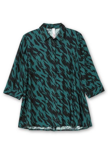 sheego Bedruckte Bluse in schwingender A-Linie - schwarz gemustert sheego Bis zu 65% Rabatt