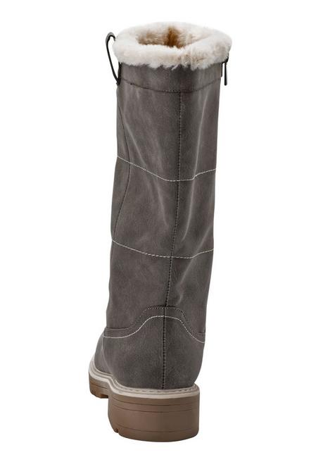 sheego Weitschaftstiefel in Veloursleder-Optik - taupe sheego Bis zu 55% Rabatt