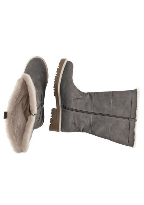 sheego Weitschaftstiefel in Veloursleder-Optik - taupe sheego Bis zu 55% Rabatt