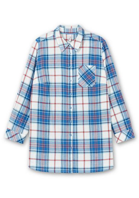 sheego Karierte Longbluse mit Krempelfunktion - offwhite kariert sheego 50% Rabatt mit kostenlosem Versand