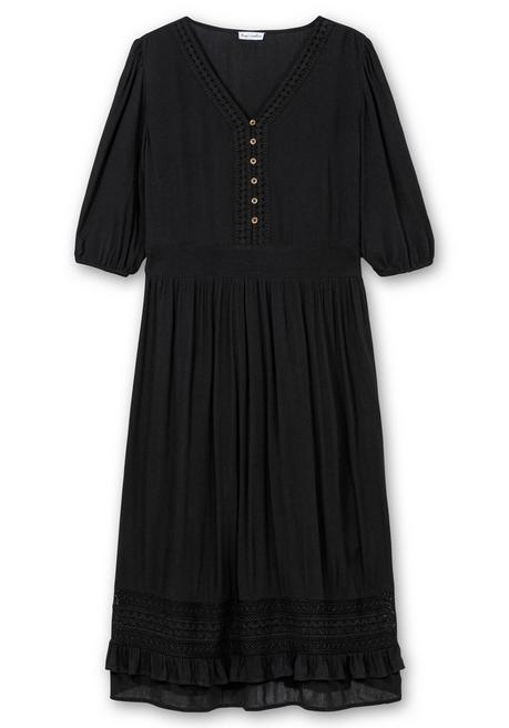 sheego by Joe Browns Maxikleid mit Volant, in Crinkle-Qualität - schwarz sheego 50% Rabatt für begrenzte Zeit