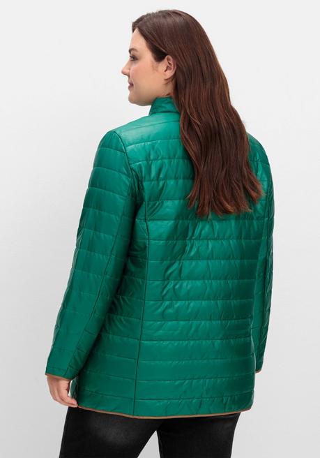 sheego Steppjacke mit Stehkragen und Kontrastdetails - tannengrün sheego Outlet