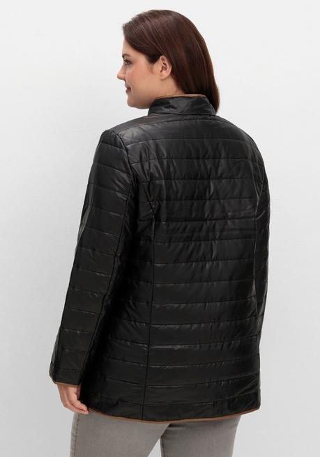 sheego Steppjacke mit Stehkragen und Kontrastdetails - schwarz sheego Verkauf