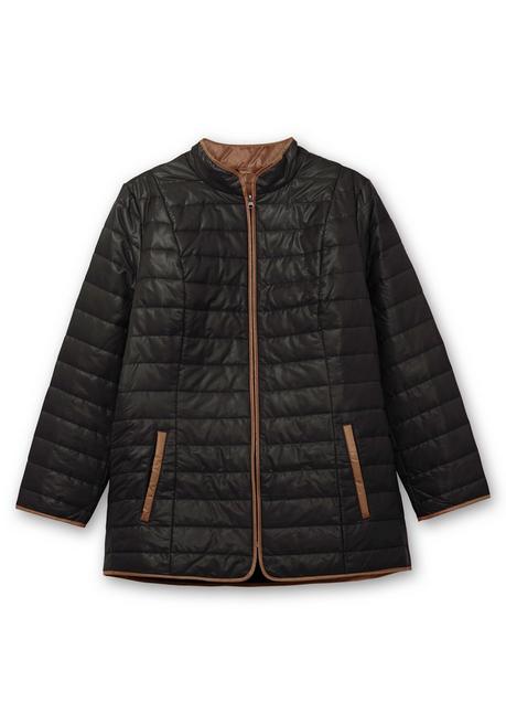 sheego Steppjacke mit Stehkragen und Kontrastdetails - schwarz sheego Verkauf
