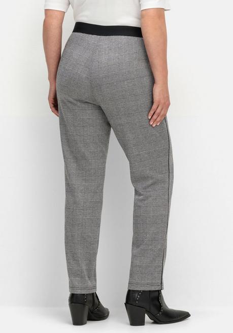 sheego Schmale Hose mit grafischem Muster und Stretchbund - grau gemustert sheego Hotsell