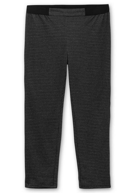 sheego Schmale Hose mit grafischem Muster und Stretchbund - schwarz gemustert sheego im Angebot