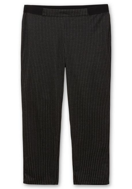 sheego Schmale Hose mit grafischem Muster und Stretchbund - schwarz gestreift sheego Schlussverkauf