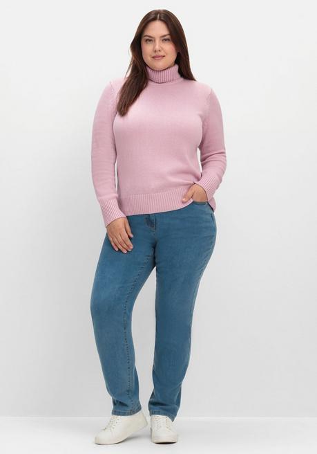sheego Rollkragenpullover mit Rippbündchen - altrosé sheego Fabrikverkauf