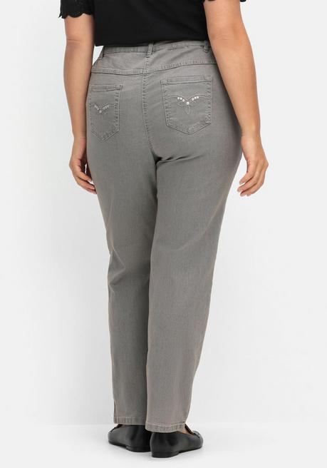 sheego Gerade Jeans mit seitlichem Stretchbund - grey Denim sheego Meist gekauft