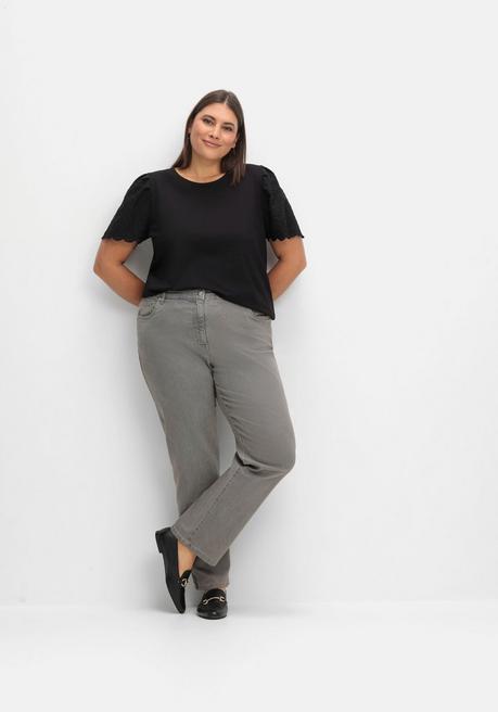 sheego Gerade Jeans mit seitlichem Stretchbund - grey Denim sheego Meist gekauft