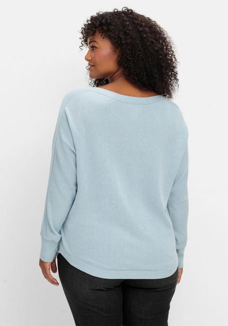 sheego Pullover mit U-Boot-Ausschnitt - hellblau sheego Blitzverkäufe