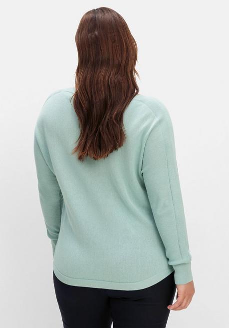 sheego Pullover mit U-Boot-Ausschnitt - mint sheego Kostenloser Versand