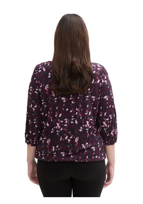 TOM TAILOR Plus Shirt in Crinkle-Optik, mit Gummizugsaum - beere gemustert sheego Rabatt