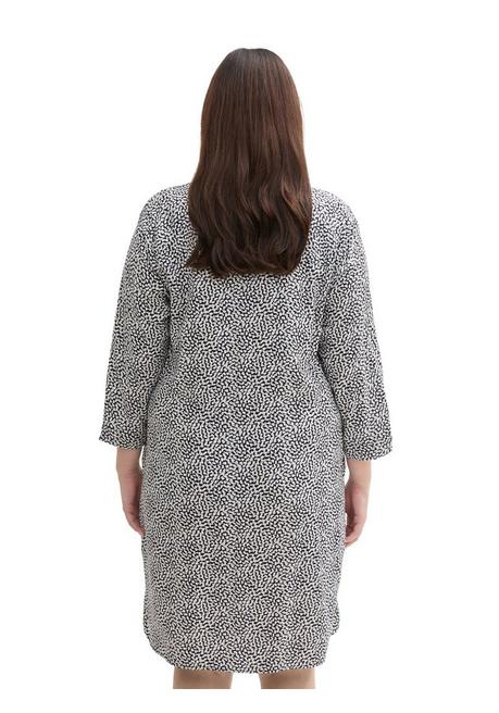 TOM TAILOR Plus Kurzes Kleid mit Minimalprint und Hemdkragen - marine gemustert sheego Günstig kaufen