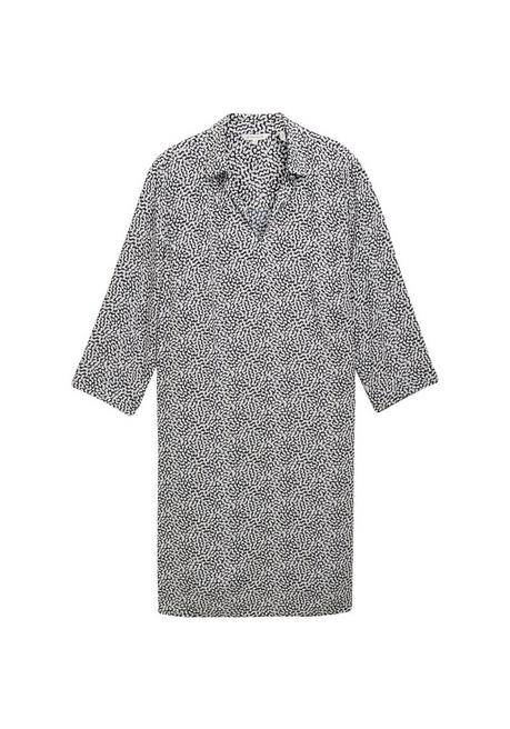TOM TAILOR Plus Kurzes Kleid mit Minimalprint und Hemdkragen - marine gemustert sheego Günstig kaufen