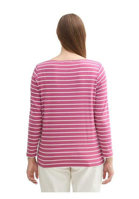 TOM TAILOR Plus Langarmshirt mit Ringeln und U-Boot-Ausschnitt - rosé gestreift sheego Begrenztes Angebot