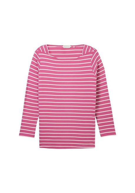 TOM TAILOR Plus Langarmshirt mit Ringeln und U-Boot-Ausschnitt - rosé gestreift sheego Begrenztes Angebot