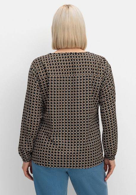 sheego Tunika aus Crêpe, mit Grafik-Alloverdruck - schwarz gemustert sheego Online Shopping