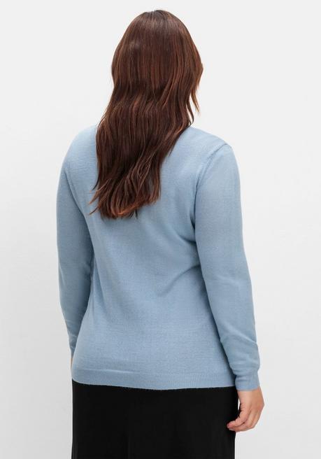 sheego Extraweicher Pullover mit Stehkragen - bleu sheego Muttertagsangebot