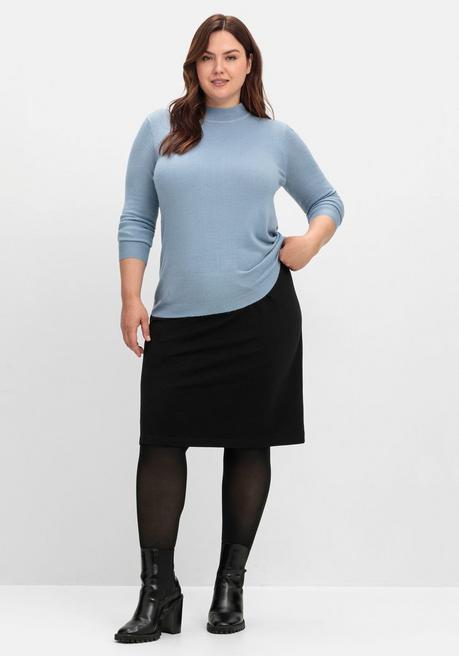 sheego Extraweicher Pullover mit Stehkragen - bleu sheego Muttertagsangebot