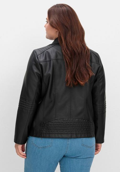 sheego Bikerjacke in Lederoptik - schwarz sheego Lagerräumung