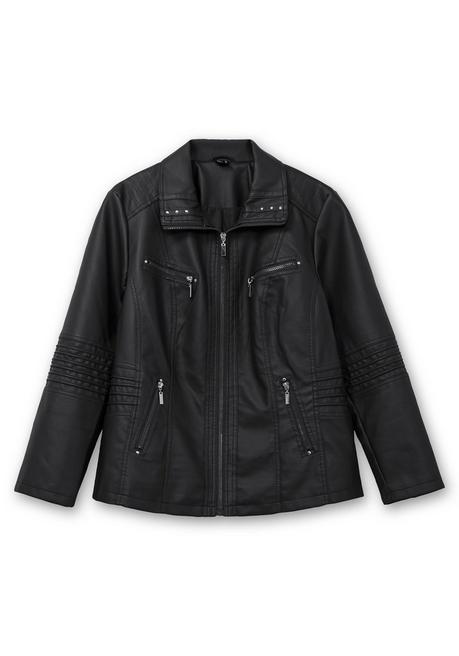 sheego Bikerjacke in Lederoptik - schwarz sheego Lagerräumung