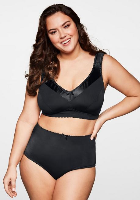 sheego BH ohne Bügel mit breiten wattierten Trägern - schwarz sheego Top Angebot
