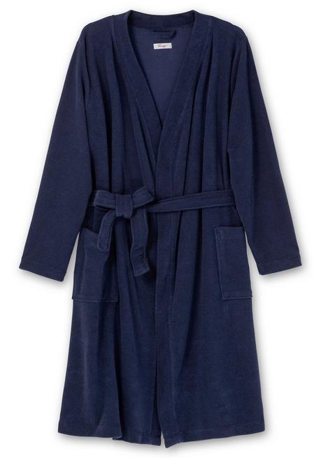sheego Bademantel mit Bindegürtel, aus leichtem Frottee - marine sheego Zeitlich begrenztes Angebot